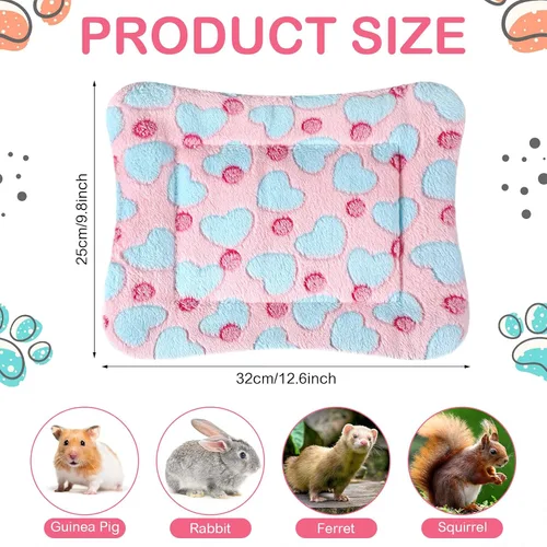 Miniatura 2 de Tuanse Paquete de 4 alfombrillas de cama de conejillo de indias, ropa de cama de conejo para todas las estaciones, almohadilla de cama de forro