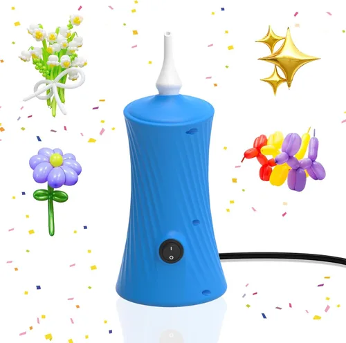 206 Balloon Pump Electric Air Pump for Long Balloon Inflator Blower for Foil Twisty Animal Balloons for Birthday Party Celebration Balloons