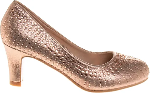 Miniatura 2 de Badgley Mischka Zapatos de vestir para niñas Zapatos de tacón alto para niños con punta cerrada (niño pequeño-niño grande) (negro, plata, oro rosa)