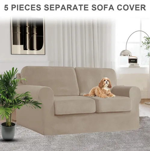 Miniatura 7 de Funda para Sofá de Terciopelo, Fundas Elásticas para Sofá para Funda Principal Separada/Respaldos y Cojines de Asiento, Funda para Sofá, para Fundas
