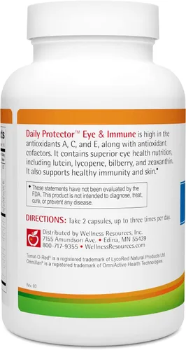 Miniatura 3 de Wellness Resources Protector diario de ojos e inmune - Luteína, licopeno, zeaxantina, criptoxantina, arándano y más para la salud de los ojos