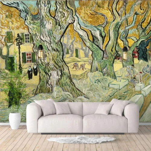 Miniatura 28 de IDEA4WALL Murales de pared para dormitorio, noche estrellada de Van Gogh, pinturas famosas, papel tapiz extraíble grande, calcomanías de pared