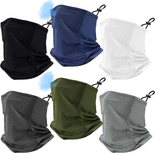 Miniatura 8 de Geyoga Adjustable Cooling Neck Gaiters for Men Turkey Hunting Breathable Summer UV Protection Face Mask with Mesh Holes Strap