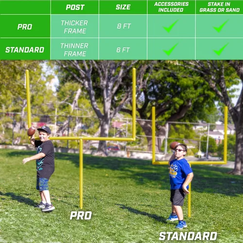 Miniatura 6 de GoSports Poste de Portería de Fútbol Americano - Juego de Fútbol Americano para Patio Trasero de 6 u 8 Pies