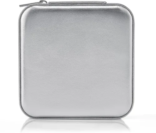 Miniatura 49 de Organizador de joyas Vlando para almacenaje y exhibición, joyero para viaje, imitación de piel, para anillos, aretes, collares.