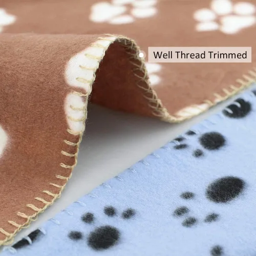 Miniatura 3 de Comsmart Mantas para perros pequeños, paquete de 6 mantas para cachorros, lindas mantas para mascotas con estampado de patas para perro, cachorro