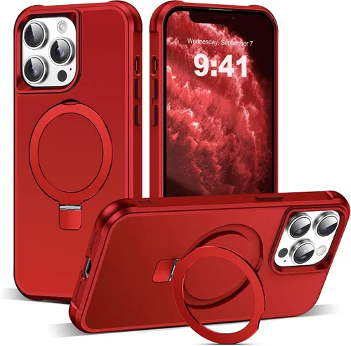Miniatura 171 de SKYLMW – Funda compatible con iPhone 12 Pro Max y iPhone 13 Pro Max con soporte magnético invisible tipo anillo, fundas translúcidas para teléfonos