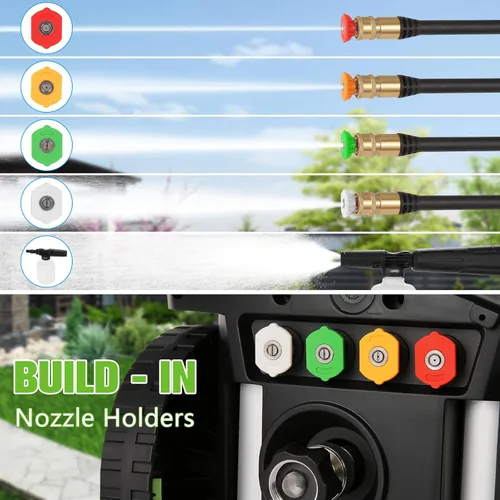Miniatura 3 de Lavadora a presión eléctrica resistente de 5000PSI 4.0GPM con manguera de extensión de 33 pies, 4 boquillas de control de calidad y cañón de espuma