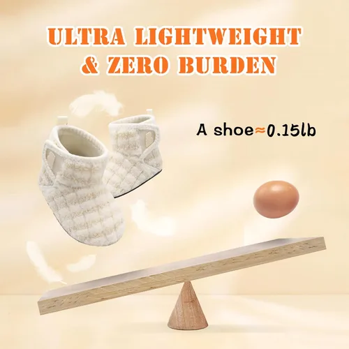 Miniatura 3 de BARERUN Pantuflas para niños y niñas, zapatos de casa para bebés, botines de invierno mullidos de felpa acogedora para niños, pantuflas cálidas