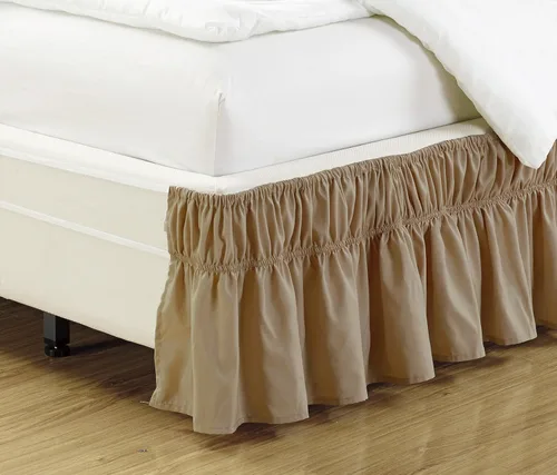 Miniatura 10 de Funda fruncida para cama de Fancy Collection para envolver faldón de cama elástico con caída de 17", nueva, fácil de instalar