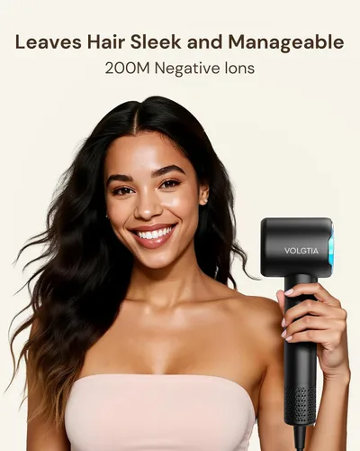 Miniatura 8 de VOLGITA - Secador de pelo con difusor para cabello rizado, secador de pelo, 110000 RPM, secador de pelo iónico profesional de alta velocidad