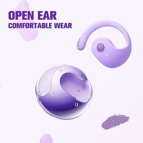 Miniatura 3 de Auriculares inalámbricos con Bluetooth para colgar en el oído, conducción ósea de aire, auriculares abiertos de oído abierto OWS, auriculares Púrpura