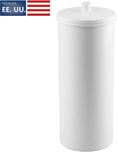 Miniatura 2 de iDesign Soporte Independiente para Almacenamiento de Papel Higiénico de Baño con Tapa para 3 Rollos Extra, Blanco Con tapa, para 3 rollos