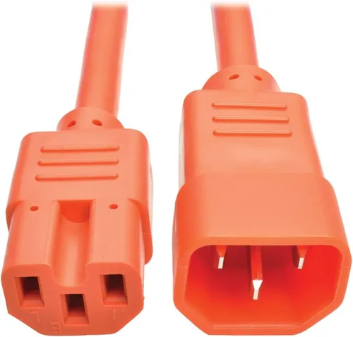 Miniatura 18 de Tripp Lite Cable de extensión de alimentación resistente de 6 pies, C14 a C15, 15A, 14 AWG, rojo (P018-006-ARD)