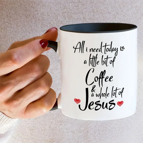 Miniatura 42 de Retreez Taza divertida – This Girl Runs on Coffee + Jesus - Tazas de café de cerámica de 11 onzas – Divertido, sarcasmo, sarcástico, motivacional