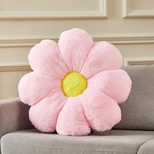 Miniatura 12 de Almohada de 17.7 Pulgadas en Rosa Caliente con Diseño de Margarita, Almohada Decorativa en Forma de Flor, Cojín para Niñas, Adultos, Linda