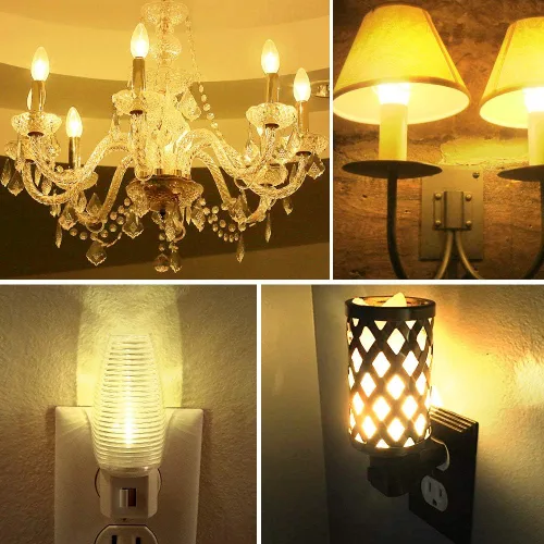 Miniatura 5 de Emotionlite - Bombillas de luz nocturna, bombillas LED C7 para candelabro, base de candelabro E12, equivalente a incandescente de 4 W, 5 W, 6 W, 7