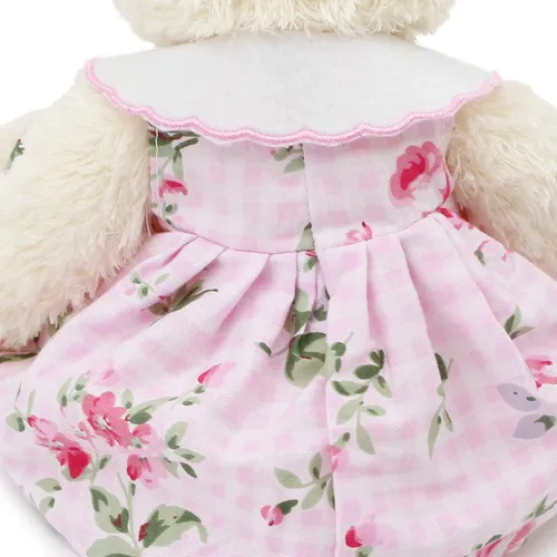 Miniatura 5 de Oitscute - Oso de peluche pequeño para bebé con tela, lindo animal de peluche suave de 10 pulgadas (vestido rosa con conejo)