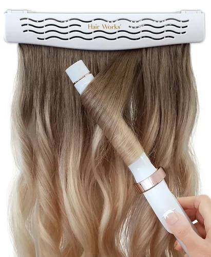 Hair Works 4-in-1, extensión de cabello estilo Caddy, liviano, impermeable y portátil, está diseñado para sujetar tus extensiones mientras se lava,