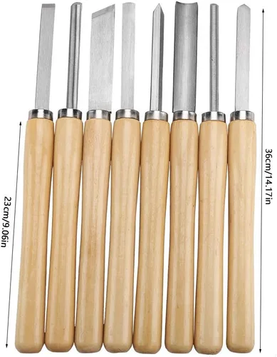 Miniatura 6 de Juego de cinceles de torno de madera, kit de cinceles de torneado de madera HSS, cincel de escultura, cinceles para carpintería, torno de madera