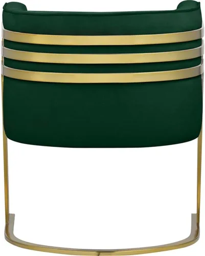 Miniatura 4 de Meridian Furniture 533Green Rays Collection - Silla decorativa tapizada de terciopelo con acabado de metal dorado cepillado, verde, 27 pulgadas