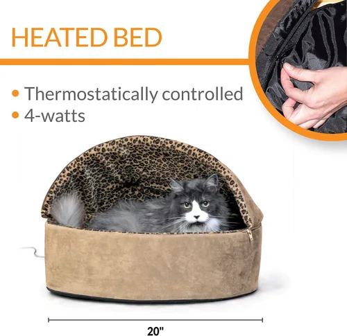 Miniatura 2 de K&H Pet Products Thermo-Kitty Bed Deluxe - Cama Calefactada de Lujo para Gatos Grandes - Cama Calefactada para Mascotas de Interior para Perros