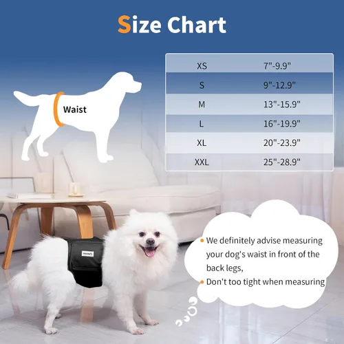 Miniatura 3 de Vecomfy Bandas para el Vientre para Pañales de Perros Machos (Paquete de 5), Premium Lavables Reutilizables Envolturas Medianas para el Vientre
