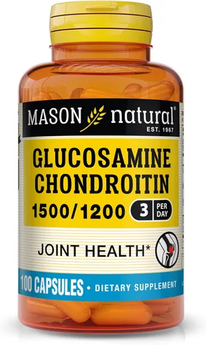 MASON NATURAL Glucosamina condroitina 1500/1200 con vitamina C, apoya la salud de las articulaciones para una flexibilidad y movilidad normales*,