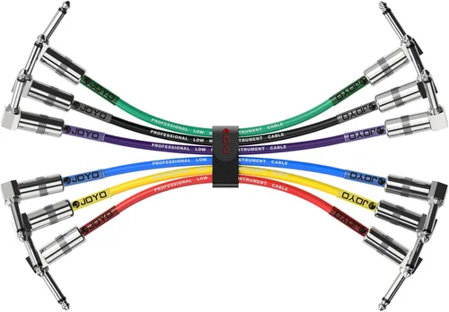 Miniatura 10 de JOYO Cable para Bajo de Guitarra 15 Pies, Cable de Instrumento de Audio Profesional 1/4 Pulgada, Cable de Amplificador de Ángulo Recto (Negro, CM-12)
