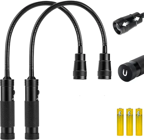 Miniatura 9 de Favorlite - Luz de trabajo magnética de 500 lúmenes, linterna de cuello de cisne con zoom, cuello flexible de 11 pulgadas, cabeza delgada de 1.14