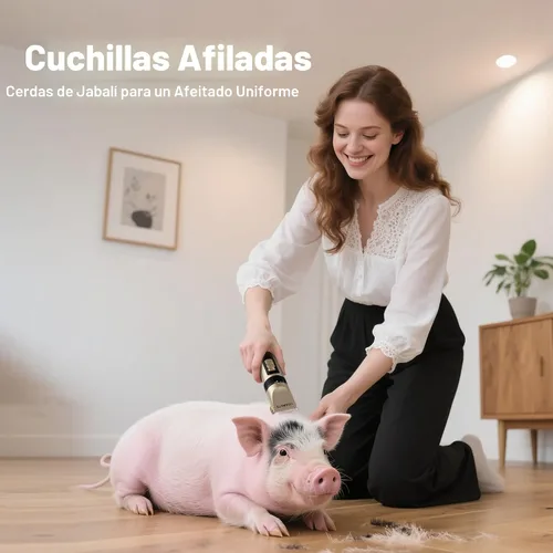 Miniatura 3 de HEAPETS - Cortapelos para perros, de bajo ruido, eléctrico, silencioso, peine ajustable, cortaúñas recargable inalámbrico para perros, gatos y Dorado