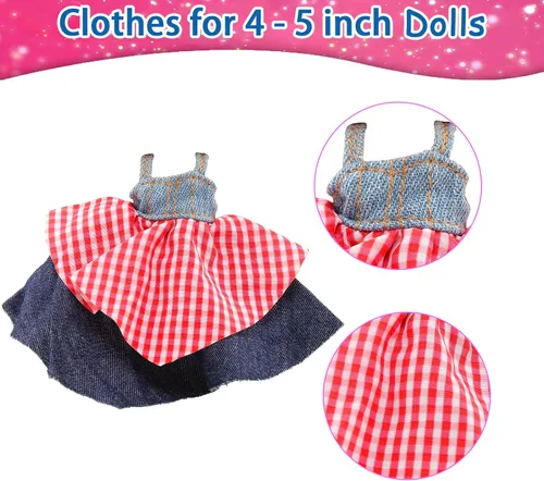 Miniatura 3 de BARWA Ropa de muñeca de 4 pulgadas, ropa de moda para muñecas de 4 y 5 pulgadas