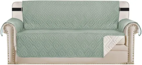 Miniatura 28 de H.VERSAILTEX Funda reversible para silla, protector de muebles antideslizante, resistente al agua, con correas elásticas de 2 pulgadas