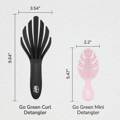 Miniatura 7 de Wet Brush Go Green Cepillo desenredante para rizos, negro, cerdas desenredantes IntelliFlex ultrasuaves que se deslizan a través de los enredos