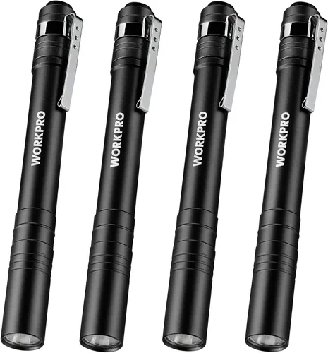 Miniatura 8 de WORKPRO Luz de bolígrafo LED, Linternas de bolígrafo de aluminio, Linterna de bolsillo con clip para inspección, emergencia, uso diario, 2