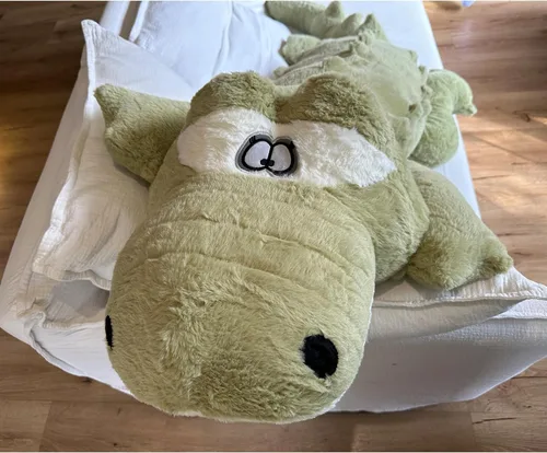 Miniatura 3 de Almohada de felpa de cocodrilo, animal de peluche de cocodrilo de 38 pulgadas, decoración del hogar, regalo de Navidad, San Valentín, cumpleaños