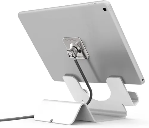 Miniatura 3 de Maclocks CL12UTHWB Soporte universal de seguridad para tableta con bloqueo de cable de seguridad y placa (blanco)