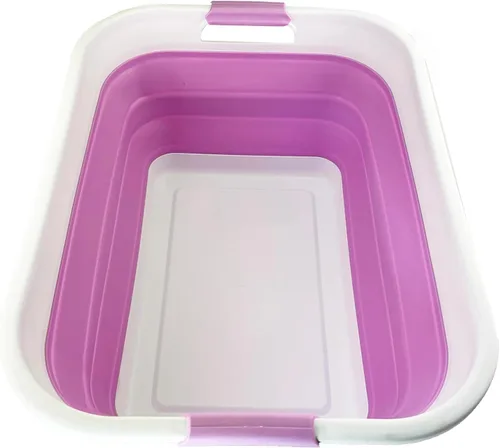 Miniatura 16 de SAMMART Cesta de Lavandería de Plástico Plegable de 41L (10.8 galones) - Contenedor/Organizador de Almacenamiento Emergente Plegable - Tina de Gris