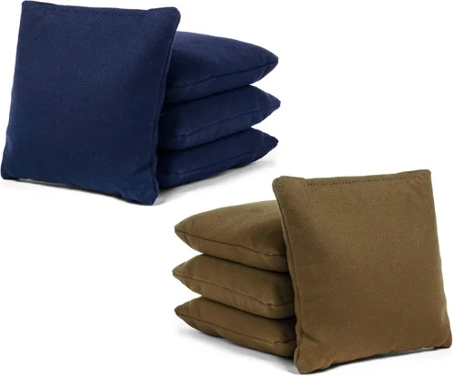 Tailgating Pros Cornhole Bags - Cojines cuadrados con 8 tamaños regulables, 25 colores disponibles Azul Marino/Marrón