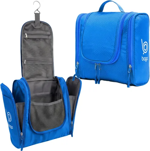 Miniatura 14 de Bolsa de Aseo de Viaje Bago Bolsa de Aseo Impermeable Colgante Bolsa de Aseo Grande para Baño y Viaje Organizador de Bolsa de Artículos de Tocador