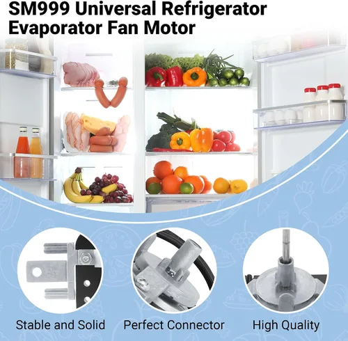 Miniatura 2 de AMI PARTS SM999 - Motor universal para ventilador evaporador de refrigerador compatible con refrigerador Kenmore y Frigidaire, reemplaza GEM 240