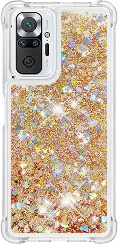 Miniatura 100 de Glitter Sparkle Moving Quicksand Flowing Cover para Xiaomi Redmi Note 10S Bling Liquid Clear Star Heart Silicona Bumper Funda transparente de goma a