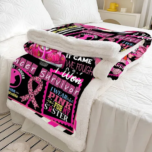 Miniatura 4 de Manta de cáncer de mama, regalos para sobrevivientes de cáncer de mama para mujeres, manta suave, regalos de cáncer de mama para mujeres, manta