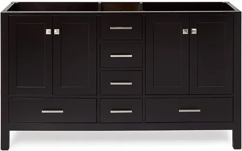 Miniatura 29 de ARIEL Cambridge - Mueble base de tocador de baño de 36 pulgadas, madera maciza, 2 puertas de cierre suave, 5 cajones de cola de milano