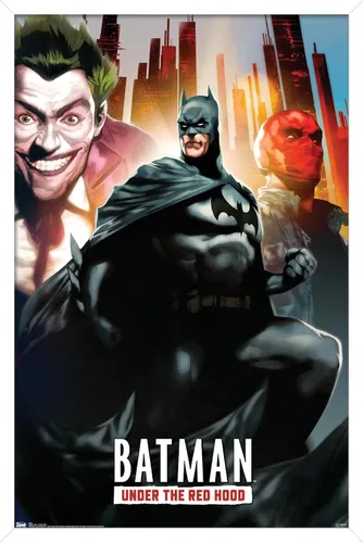 Miniatura 14 de Trends International DC Comics - Póster de pared de Batman con capucha roja, 14.725 x 22.375 pulgadas, versión enmarcada de madera de granero