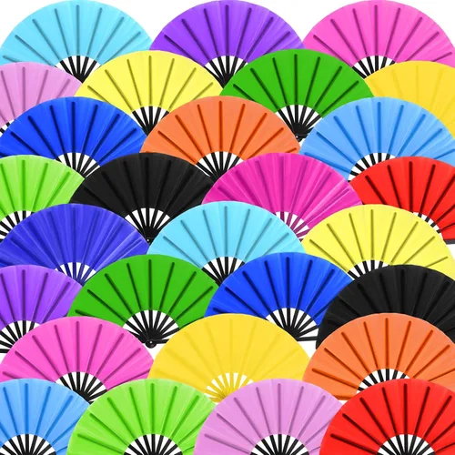 Miniatura 11 de Blulu 8 piezas de abanicos grandes plegables para baile en línea de 13 pulgadas, abanico en el suelo para baile en línea para mujeres y hombres
