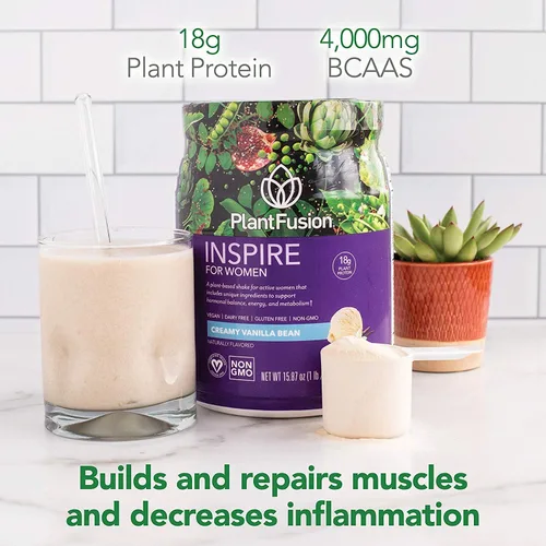 Miniatura 5 de PlantFusion Inspire Plant Proteína en polvo para mujeres, proteína baja en carbohidratos en polvo para apoyo muscular magro, keto, sin gluten, sin
