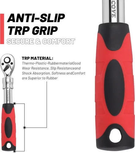 Miniatura 5 de Juego de trinquetes extensibles de 3 piezas, llave de enchufe extensible de 1/4 3/8 1/2 pulgadas, juego de llaves de trinquete de 72 dientes