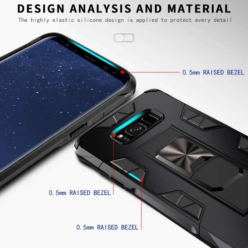 Miniatura 7 de Funda para Samsung Galaxy S8 Plus, funda Samsung Galaxy S8+ de grado militar, funda con función atril incorporada, armadura, resistente, a prueba