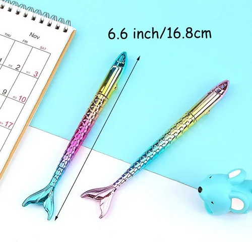 Miniatura 2 de Paquete de 24 bolígrafos de sirena – Bolígrafo creativo de tinta de gel líquido para escuela, hogar, oficina, papelería, niñas, mujeres, compañeros
